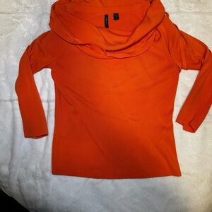 Venini Vibrant Orange Cowl Neck Sweatshirt